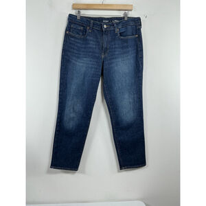 Womans Excellent Condition Old Navy Cropped Blue Jeans Size 8 0115/T-3